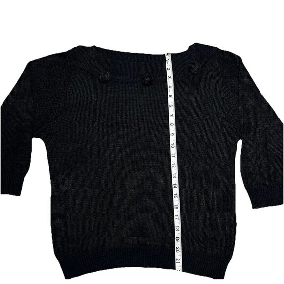 Yves de Valere Black Knit Sweater Vintage Women Fabric‎ Knot Embellish EU 40 - Picture 7 of 9